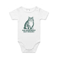Cat, Did Somebody Say Snack? AS Colour Baby Bodysuit White Baby Bodysuit animal Food Printed In Australia