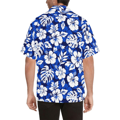 Blue Hawaiian Floral - Mens Hawaiian Shirt