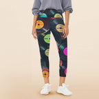 Retro Vinyl Records - Women's High Waist Pockets Yoga Leggings