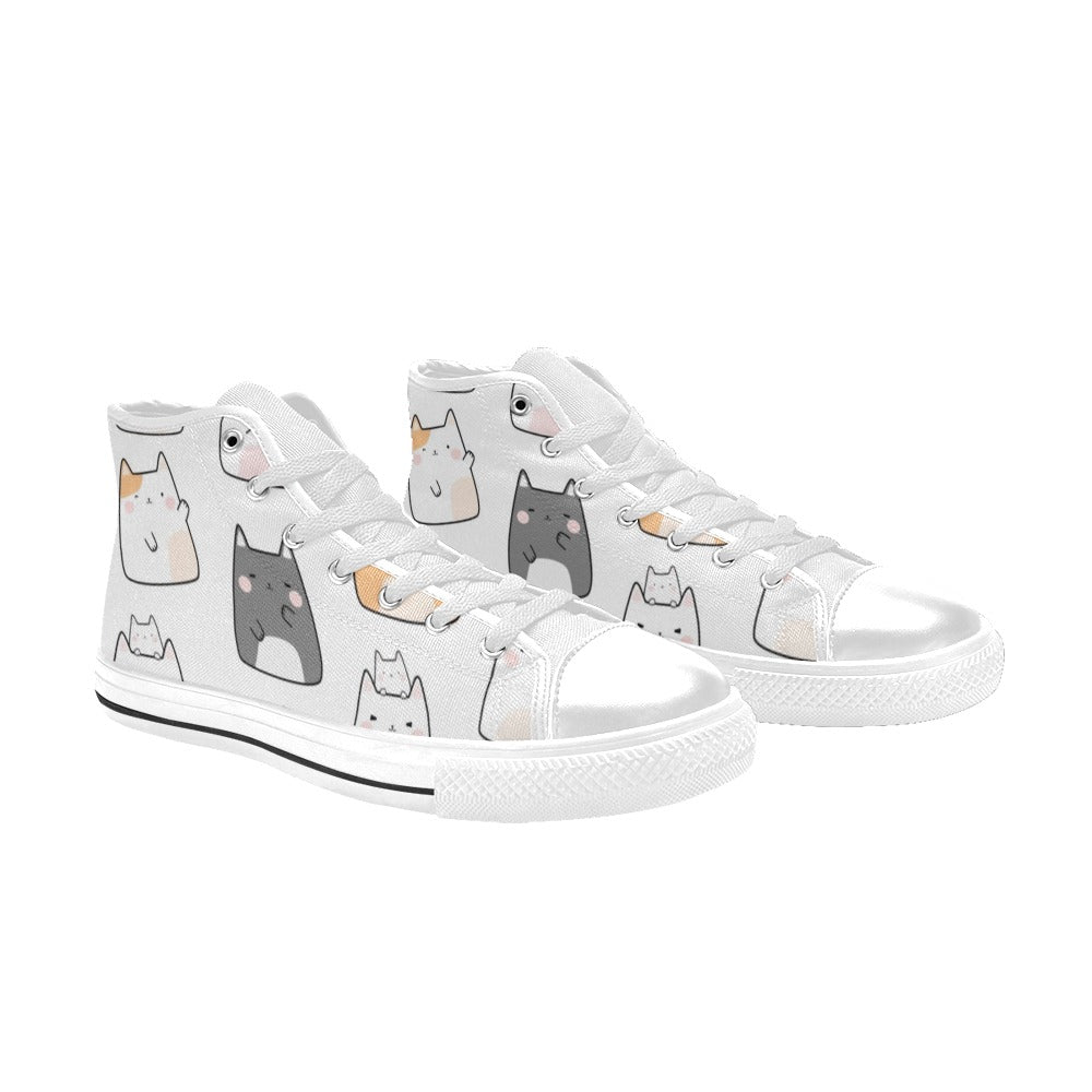 Cats - Kids High Top Canvas Shoes