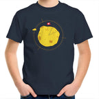 Moon Cheese - Kids Youth T-Shirt Navy Kids Youth T-shirt Food Printed In Australia Space