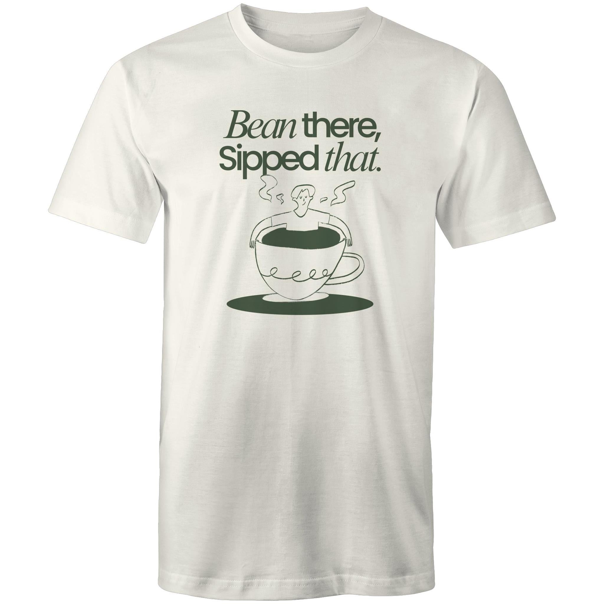 Bean There, Sipped That, Coffee - Mens T-Shirt Natural Mens T-shirt Coffee Printed In Australia