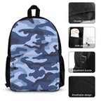 Blue Camouflage - Three Piece Backpack Set