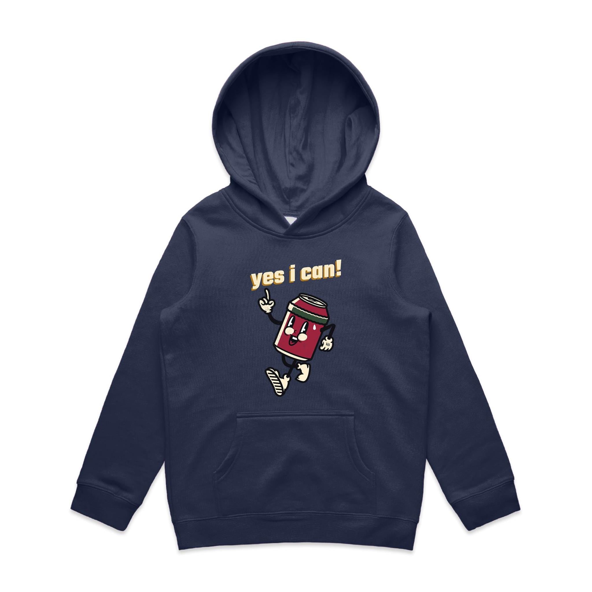 Yes I Can - Kids Hoodie Midnight Blue Kids Hoodie Printed In Australia