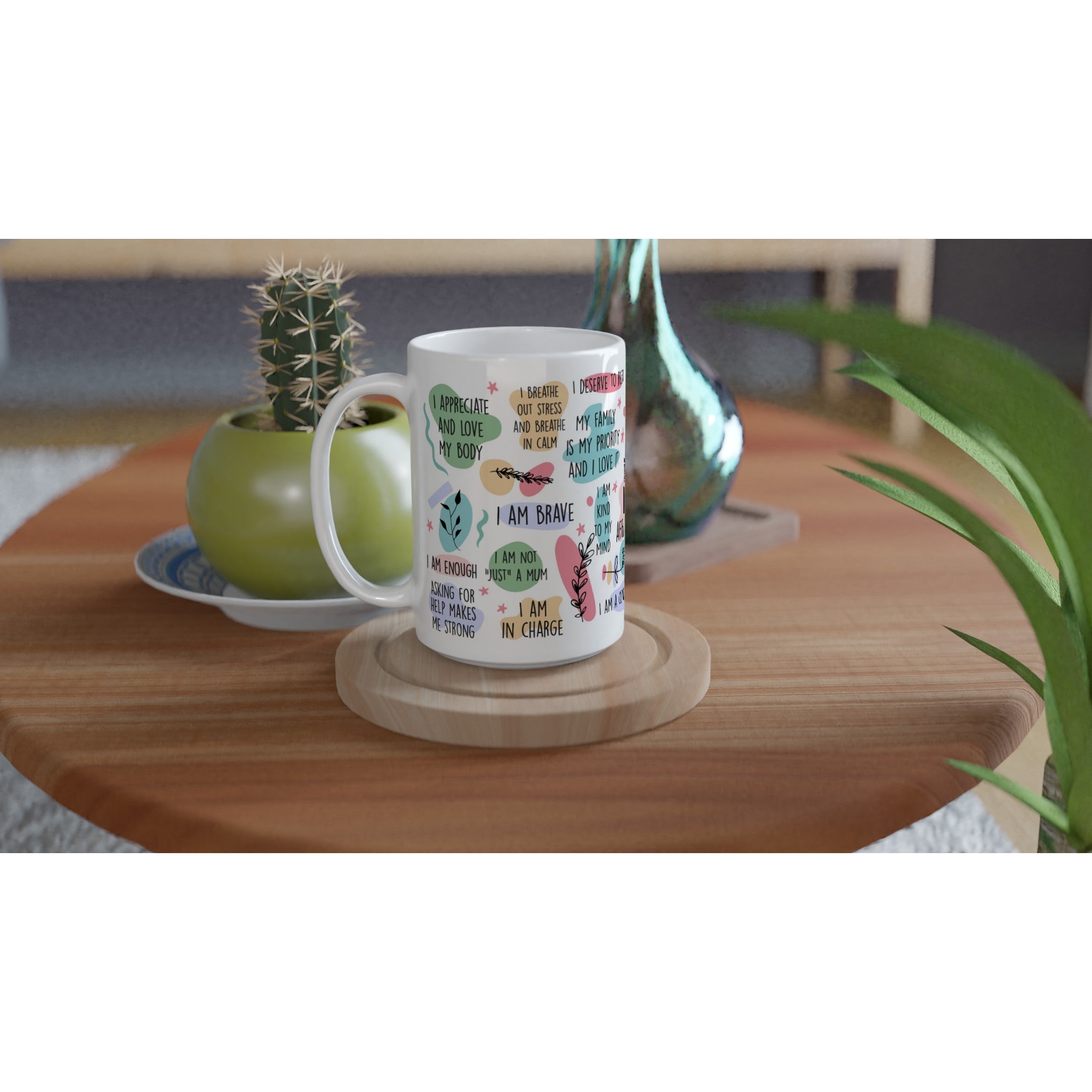 Mum Daily Affirmations - White 15oz Ceramic Mug 15oz Mug Globally Fulfilled Mum
