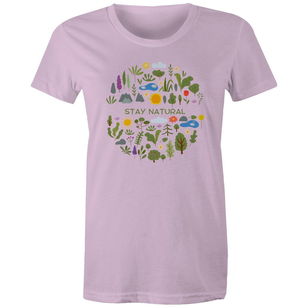 Stay Natural - Womens T-shirt Lavender Womens T-shirt Plants Printed In Australia