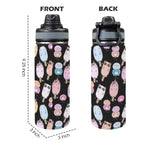 Cute Animal Ice Blocks - Insulated Water Bottle with Dual-Use Lid (18oz) Insulated Water Bottle with Dual-Use Lid (18oz) animal Food Printed Offshore