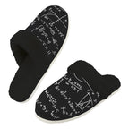 Equations Men's Fur Trim Thick-Sole Indoor Slippers 2XL Men's Fur Trimmed Slippers Maths Printed Offshore