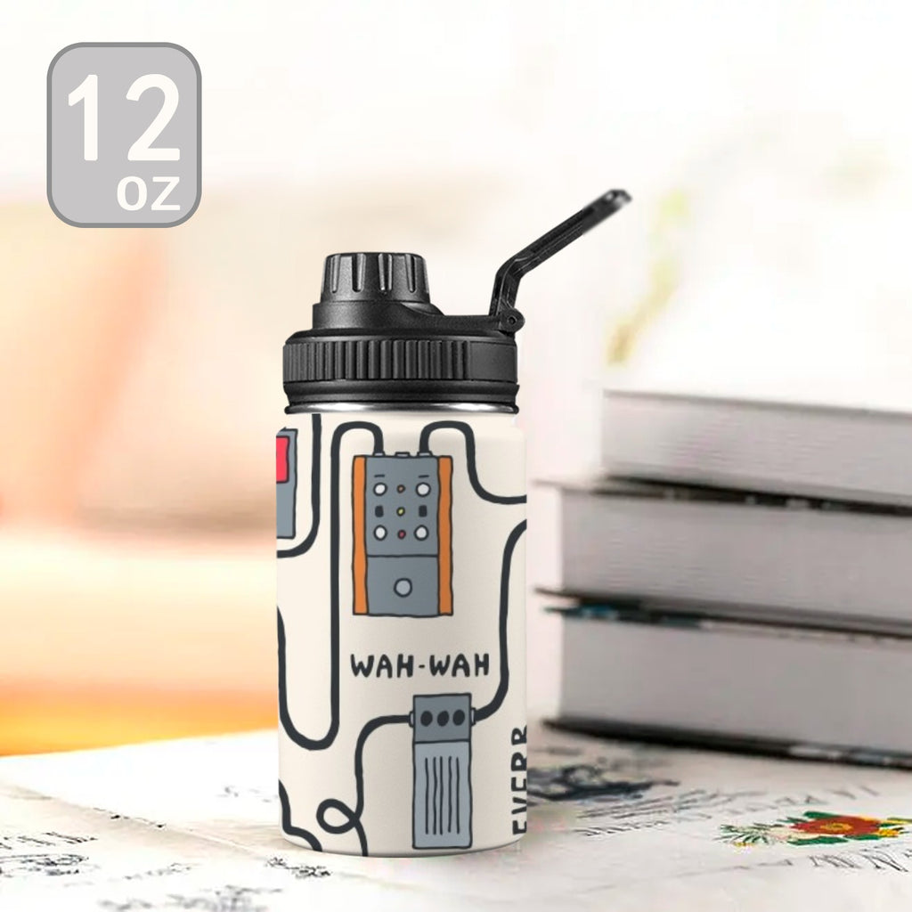 Guitar Pedals Kids Water Bottle with Chug Lid (12 oz) Kids Water Bottle with Chug Lid Music Printed Offshore