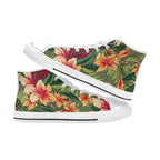 Vintage Hawaiian Floral Kids High Top Canvas Shoes