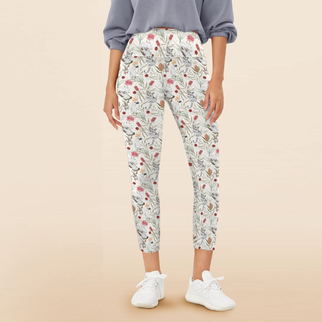 Australian Plants And Animals Women's High Waist Pockets Yoga Leggings