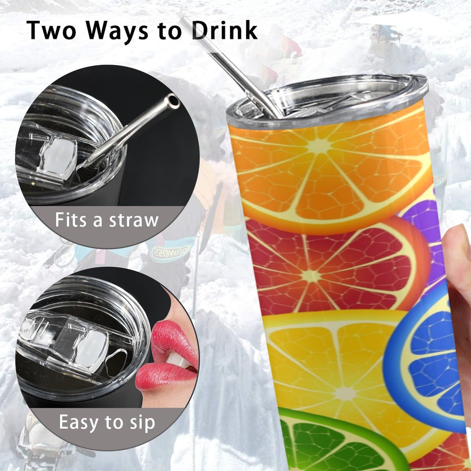 Citrus 20oz Tall Skinny Tumbler with Lid and Straw
