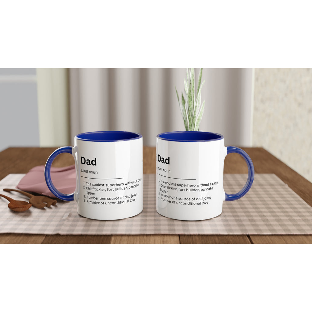Dad Definition - White 11oz Ceramic Mug with Colour Inside Colour 11oz Mug Dad Globally Fulfilled