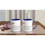 Dad Definition - White 11oz Ceramic Mug with Colour Inside Colour 11oz Mug Dad Globally Fulfilled