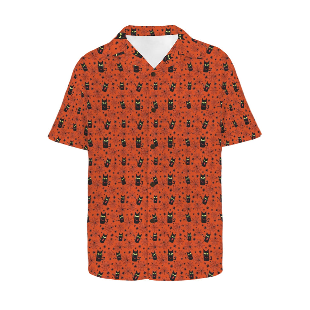 Halloween Black Cats Men's Hawaiian Shirt