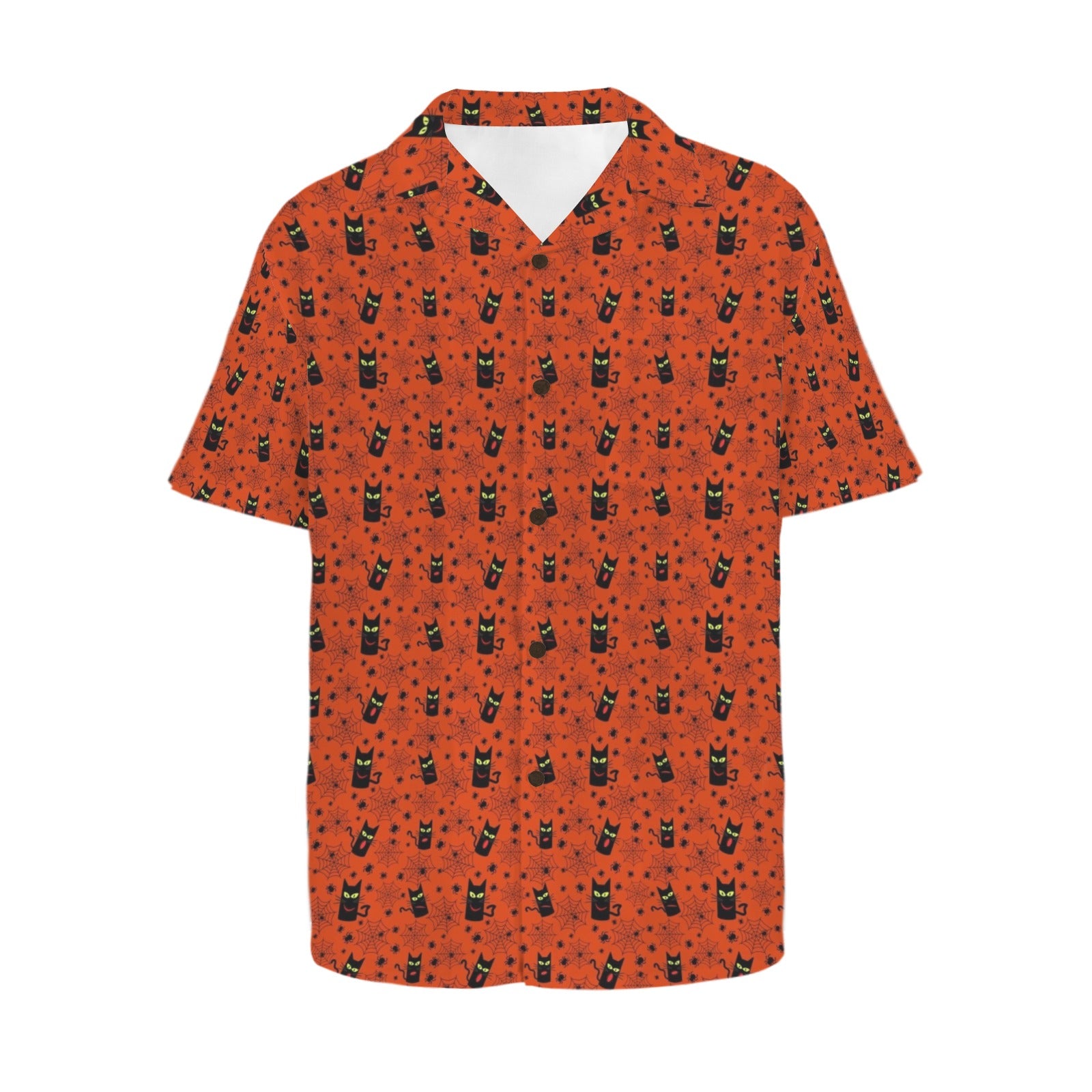 Halloween Black Cats Men's Hawaiian Shirt