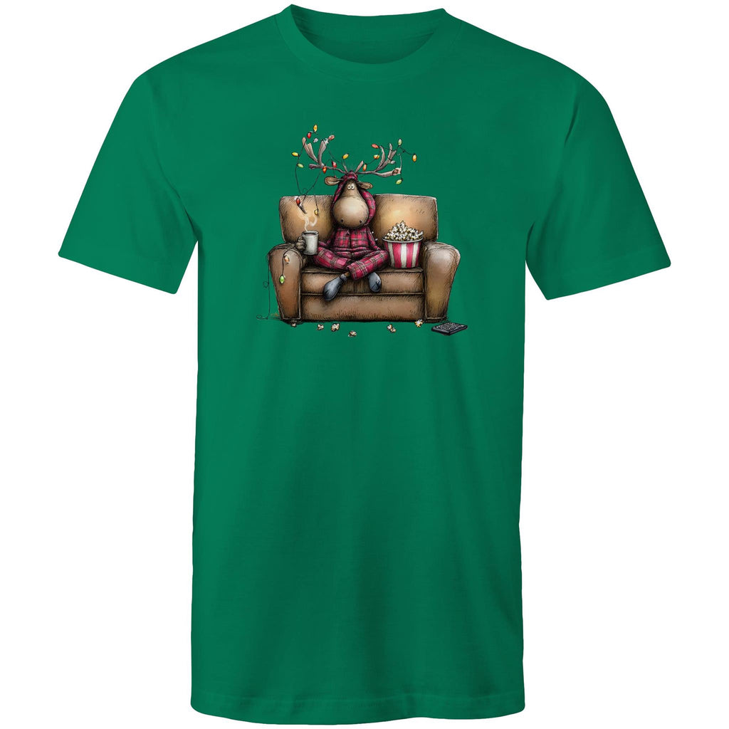 Reindeer, Christmas Movies Watching T-shirt - Mens T-Shirt