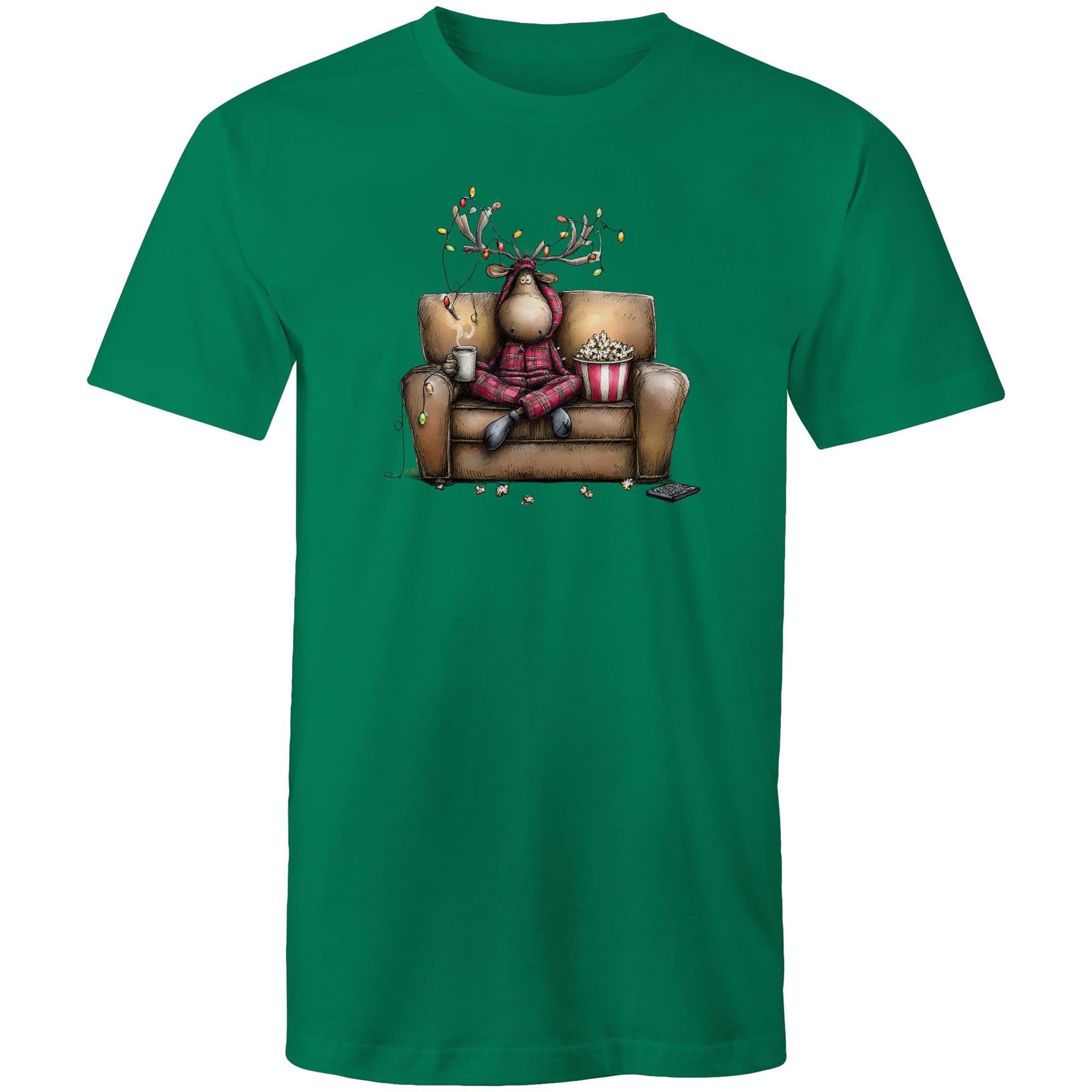 Reindeer, Christmas Movies Watching T-shirt - Mens T-Shirt