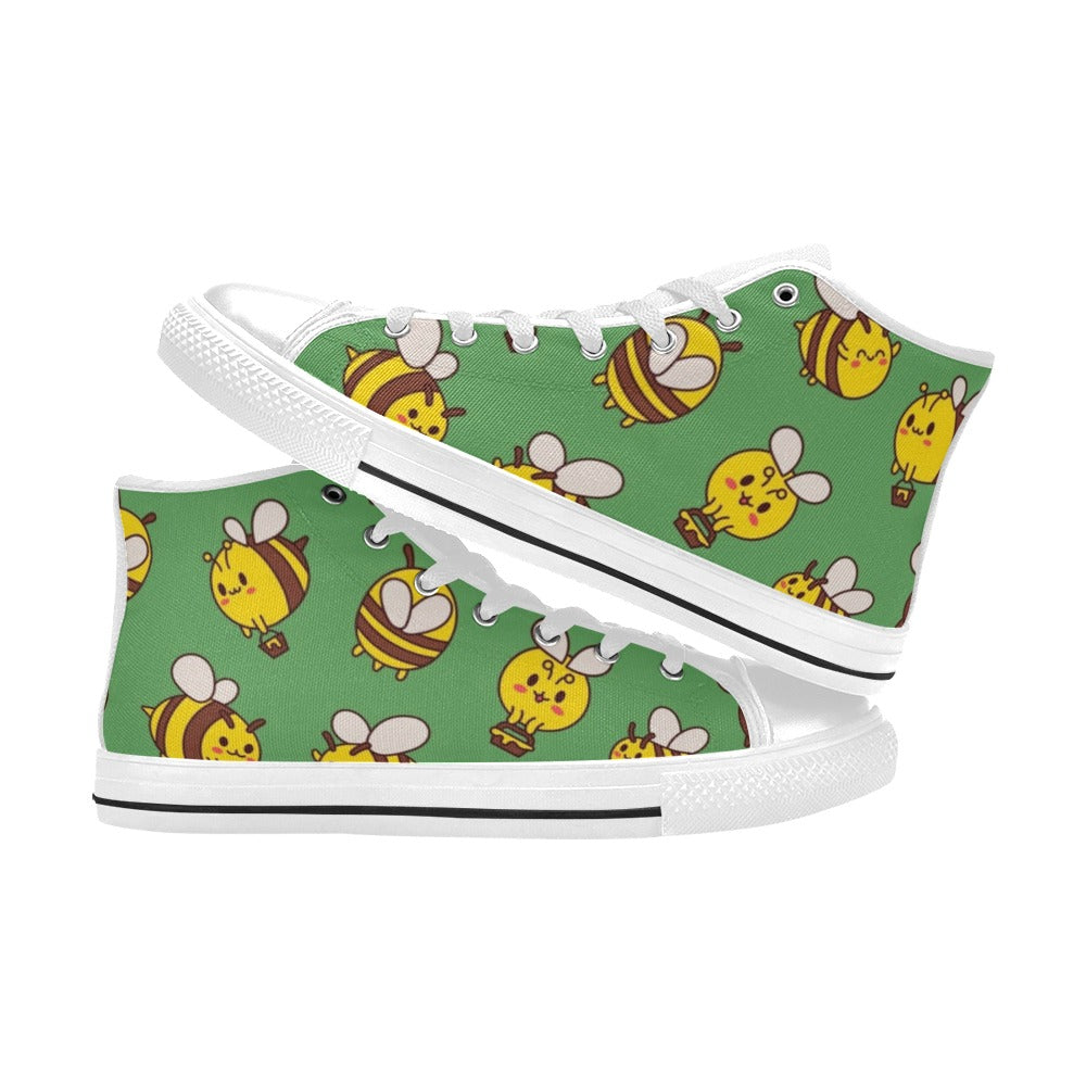 Busy Bees Men's High Top Canvas Shoes Men's Classic High Top Canvas Shoes animal Printed Offshore