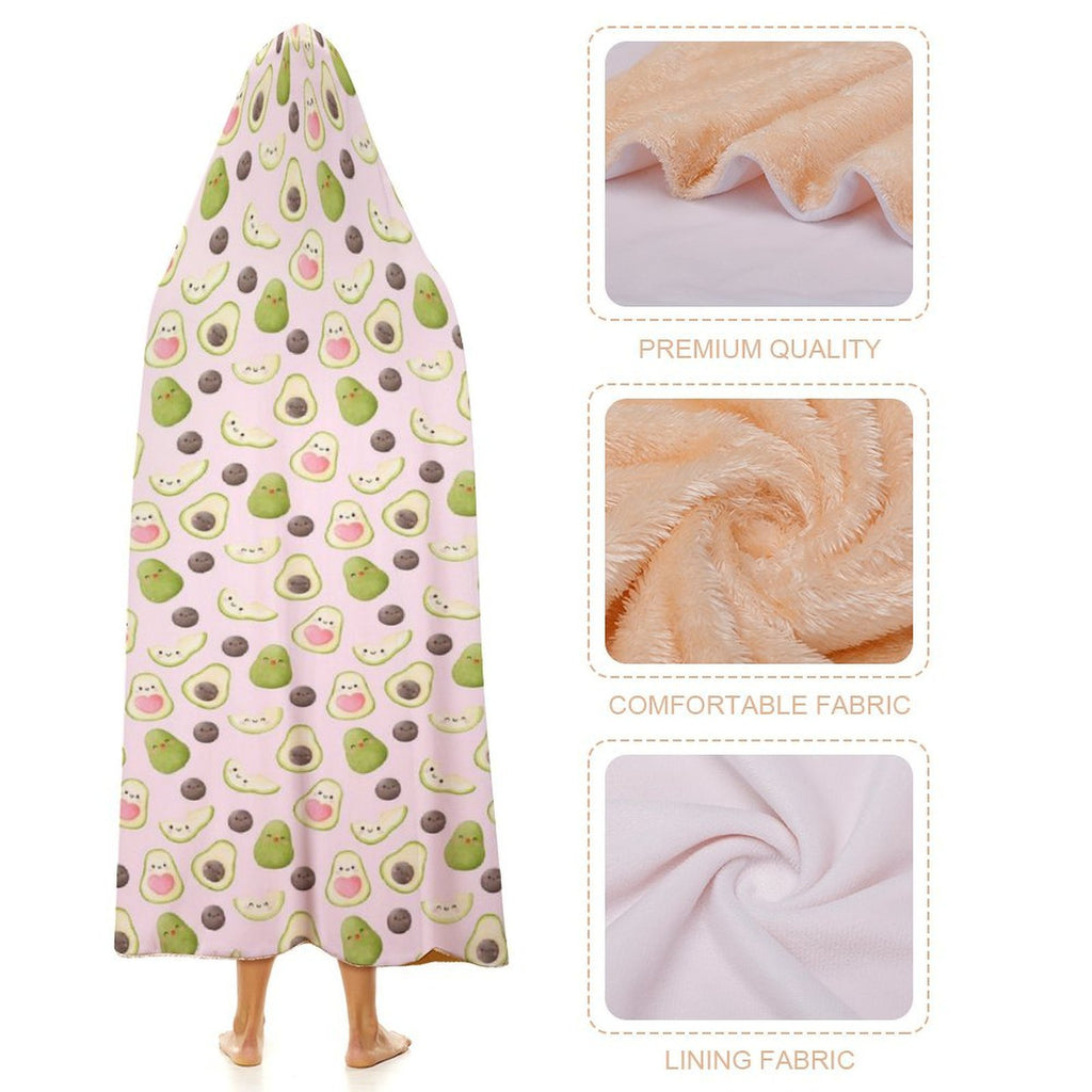 Avocado Love Kids Hooded Blanket 100cm x 130cm Kids Hooded Blanket Food Printed Offshore