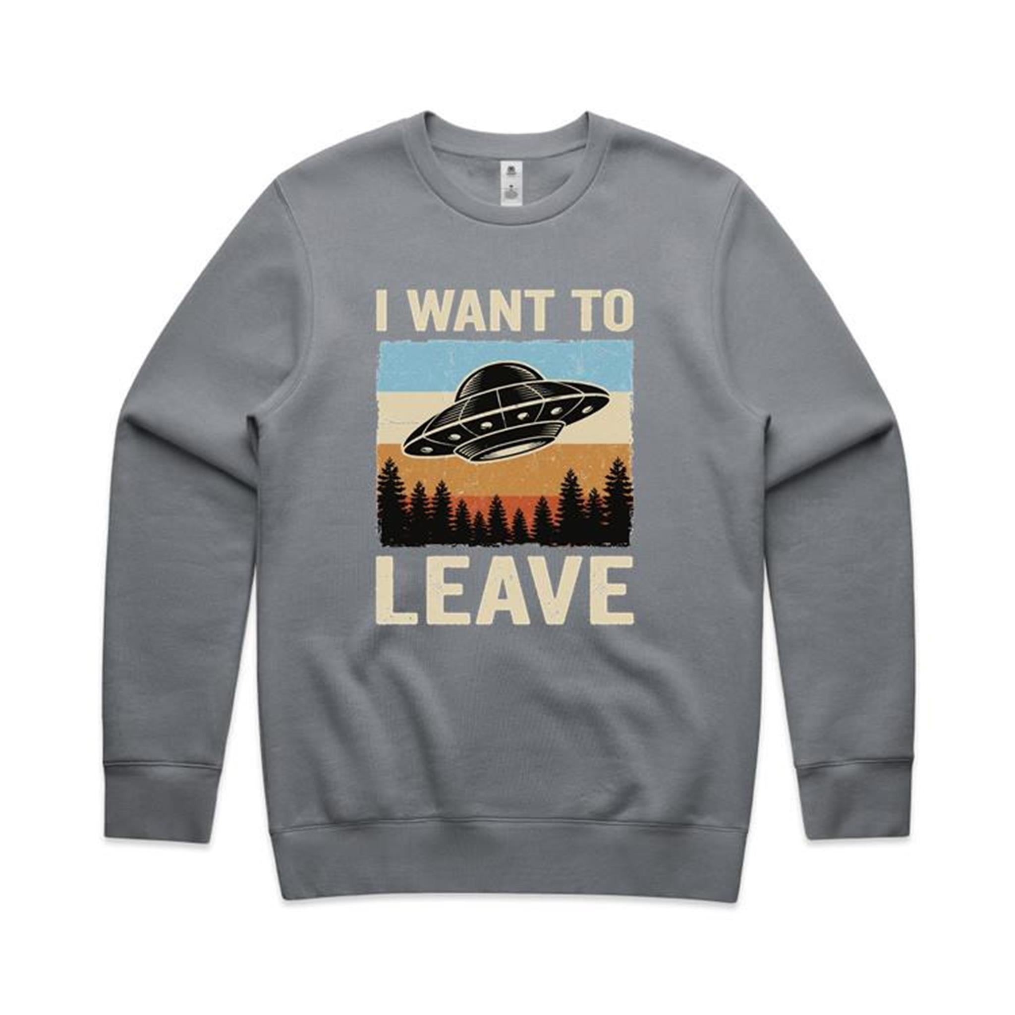 UFO I Want To Leave AS Colour Stencil Crew Sweatshirt