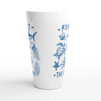 Respect The Locals, Sea Life - White Latte 17oz Ceramic Mug Latte Mug animal Globally Fulfilled Ocean