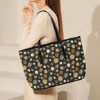 Planets PU Leather Tote Bag Large Leather Tote Bag-Large Printed Offshore Space