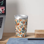 Whimsical Leaf Swirl Small Stainless Steel Travel Mug Cup 12oz/350ml