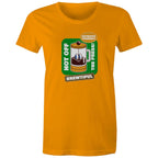 Brewtiful, Coffee Press - Womens T-shirt Orange Womens T-shirt Coffee Printed In Australia