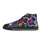 Floral In The Abstract - Men's High Top Canvas Shoes