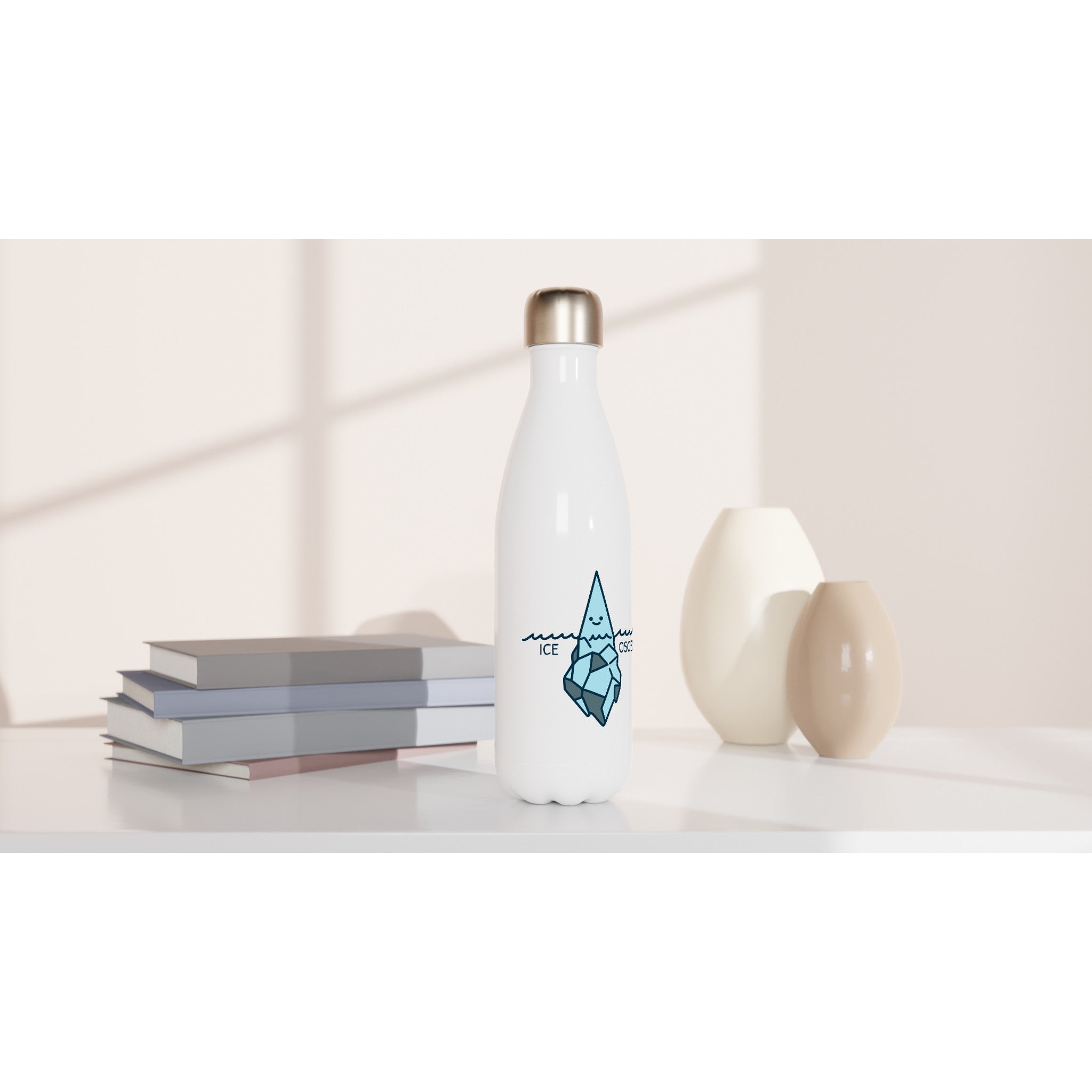 Ice-Osceles - White 17oz Stainless Steel Water Bottle White Water Bottle Globally Fulfilled Maths Science