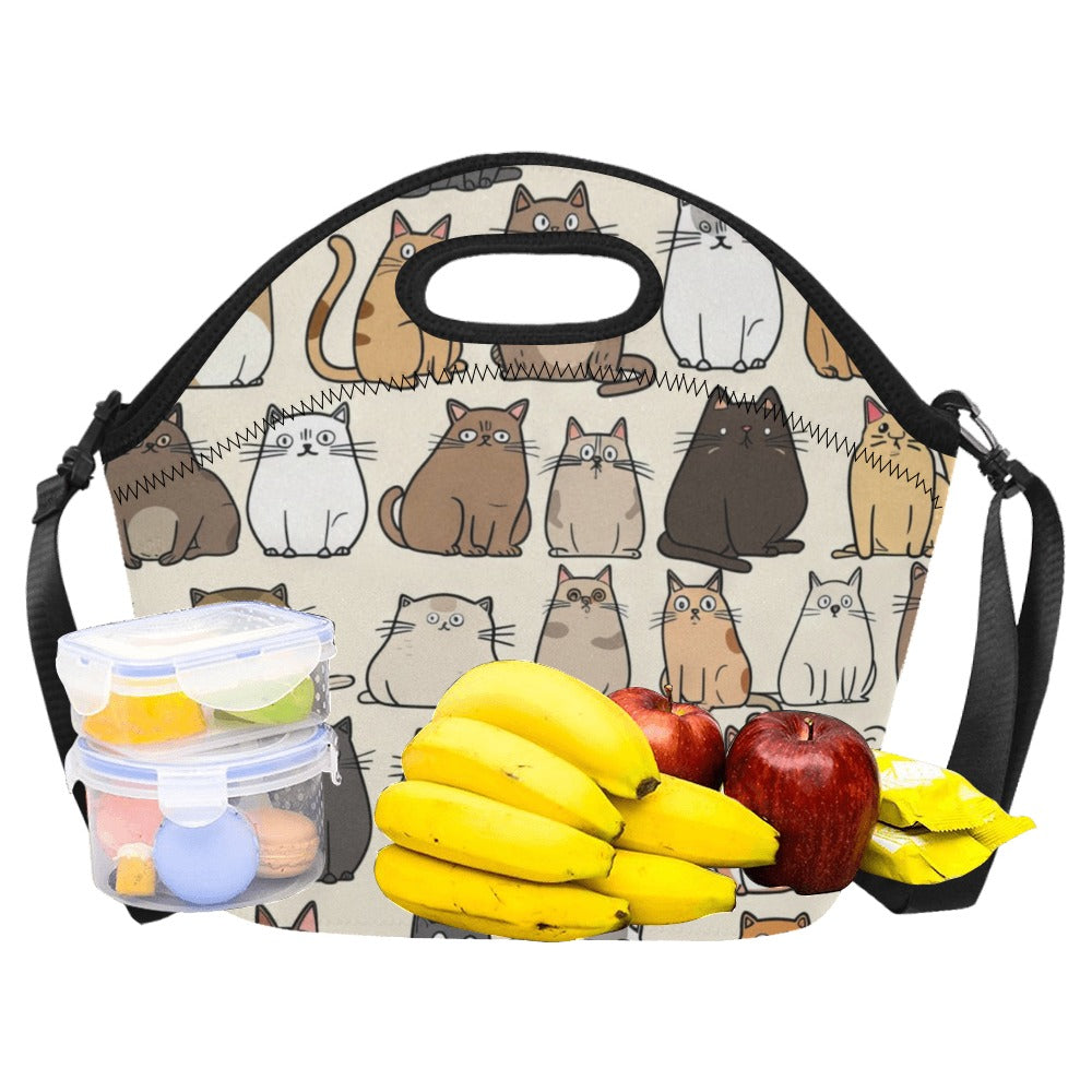 Lots Of Cats - Neoprene Lunch Bag Neoprene Lunch Bag Printed Offshore