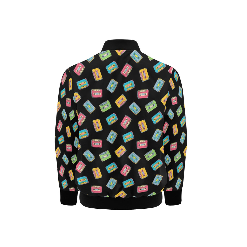 Colourful Cassettes Kids Bomber Jacket Kids Bomber Jacket Music Printed Offshore Retro