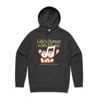 Life's Better With Music - Mens Hoodie Asphalt Marle Mens Hoodie Music Printed In Australia