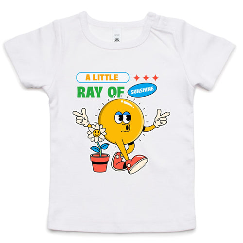 A Little Ray Of Sunshine - Baby T-shirt White Baby T-shirt Printed In Australia