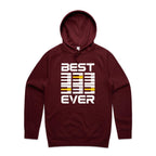 Best Dad Ever, Piano Keyboard - Mens Hoodie Burgundy Mens Hoodie Dad Music Printed In Australia