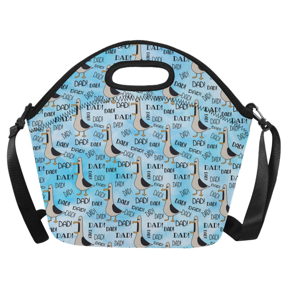 Dad Seagull - Neoprene Lunch Bag/Large (Model 1669) One Size Neoprene Lunch Bag animal Dad Printed Offshore