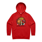 Love At First Bite, Hamburger And Fries - Womens Hoodie Red Womens 2XL Womens Hoodie Food Love Printed In Australia