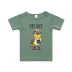 Bird Nerd 2 AS Colour Baby T-shirt Sage Baby T-shirt animal Birds Printed In Australia