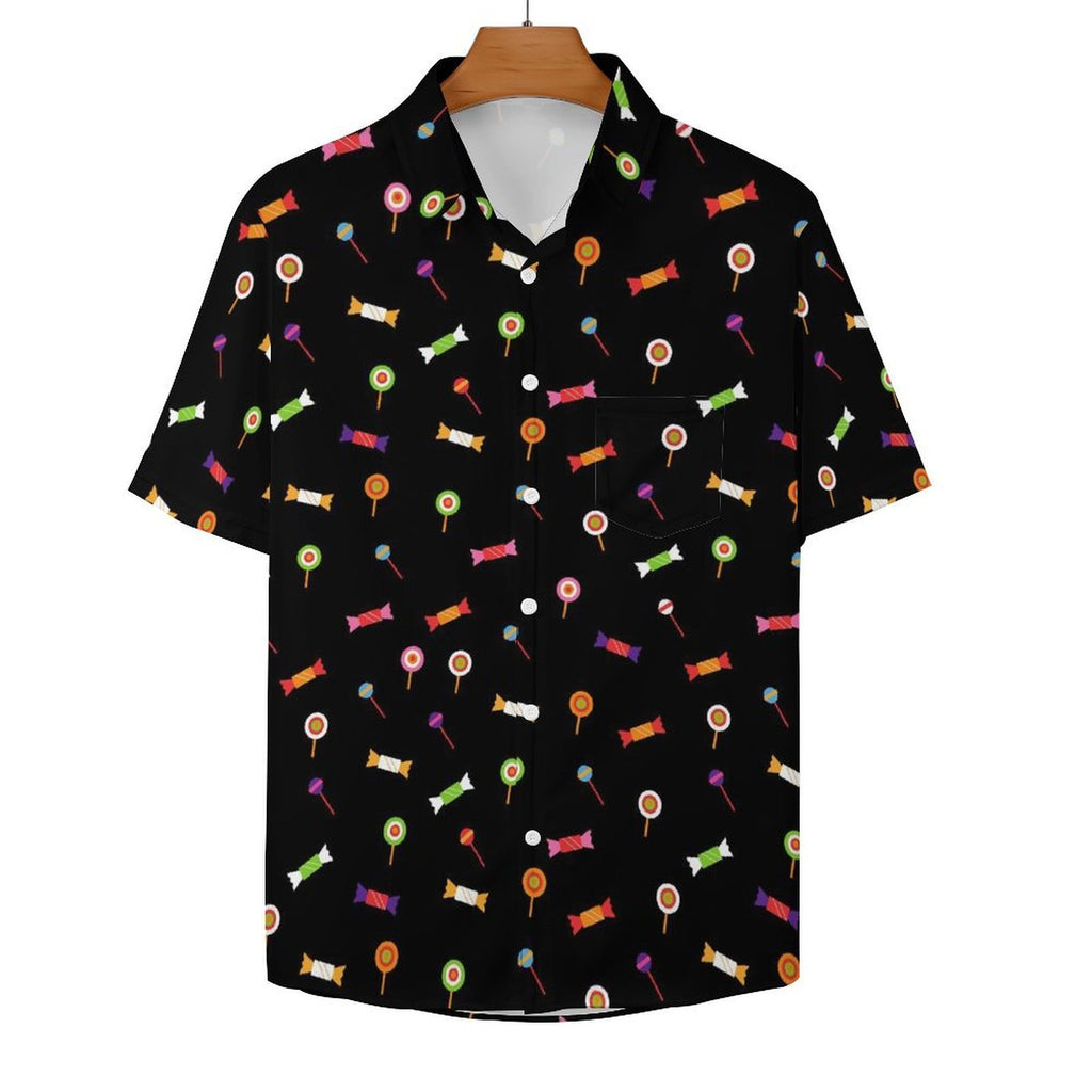 Candy Women's Short-Sleeve Button Up Shirt Women's Short-Sleeve Button Up Shirt Food Printed Offshore