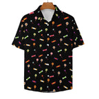 Candy Women's Short-Sleeve Button Up Shirt Women's Short-Sleeve Button Up Shirt Food Printed Offshore