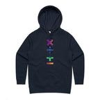 Maths Symbols - Womens Hoodie Navy Womens Hoodie Maths Printed In Australia