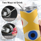 Eyes on Yellow - 20oz Tall Skinny Tumbler with Lid and Straw