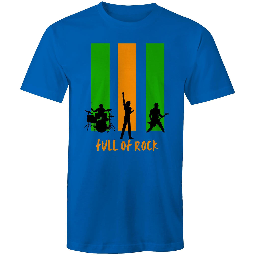 Full Of Rock - Mens T-Shirt Bright Royal Mens T-shirt Music Printed In Australia