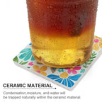 Boho Turtle - Ceramic Coasters (Square) Ceramic Coasters Ocean Printed Offshore