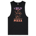 I Do It For The Pizza - Tank Top Tee Black Drop Arm Tank Top Fitness Printed In Australia