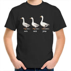 Duck Duck Goose - Kids Youth T-Shirt Black Kids Youth T-shirt animal Games Printed In Australia