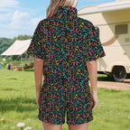 Squiggle Time Women's Windbreaker Short Set Women's Windbreaker Short Set Printed Offshore