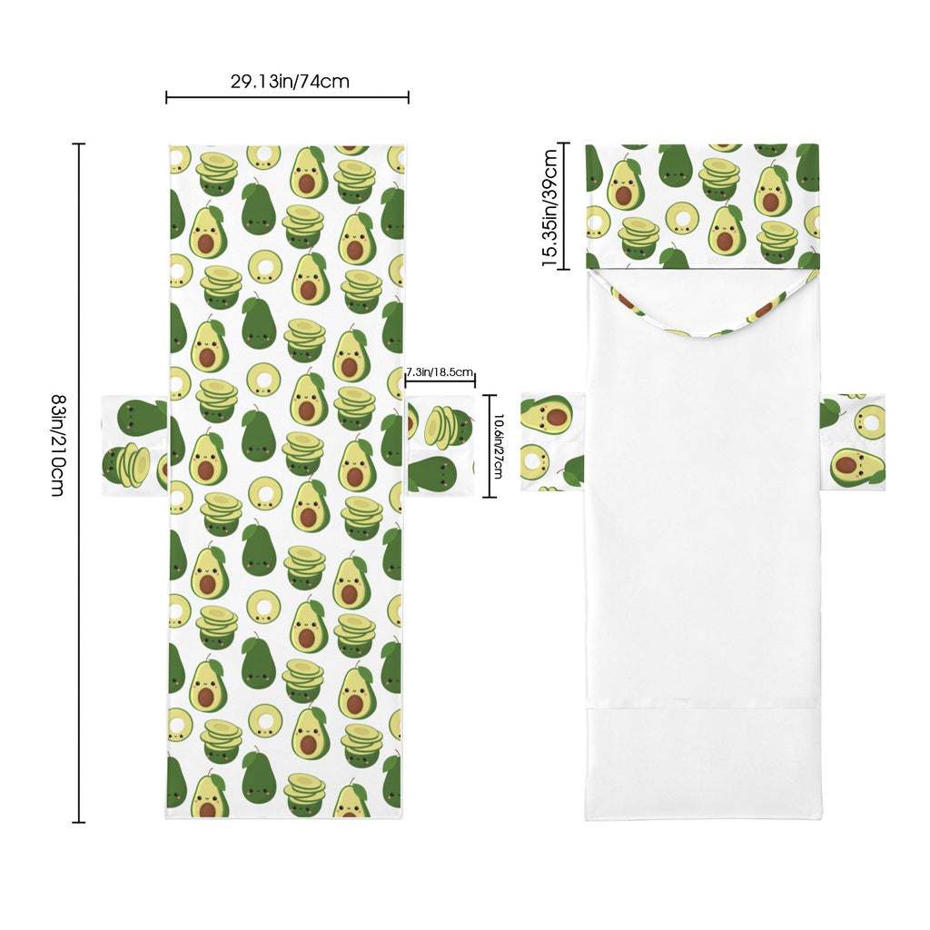 Cute Avocados Beach Chair Towel Cover with Side Pockets