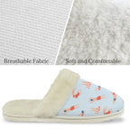 Summer Swim Men's Fur Trim Thick-Sole Indoor Slippers Men's Fur Trimmed Slippers Printed Offshore Summer